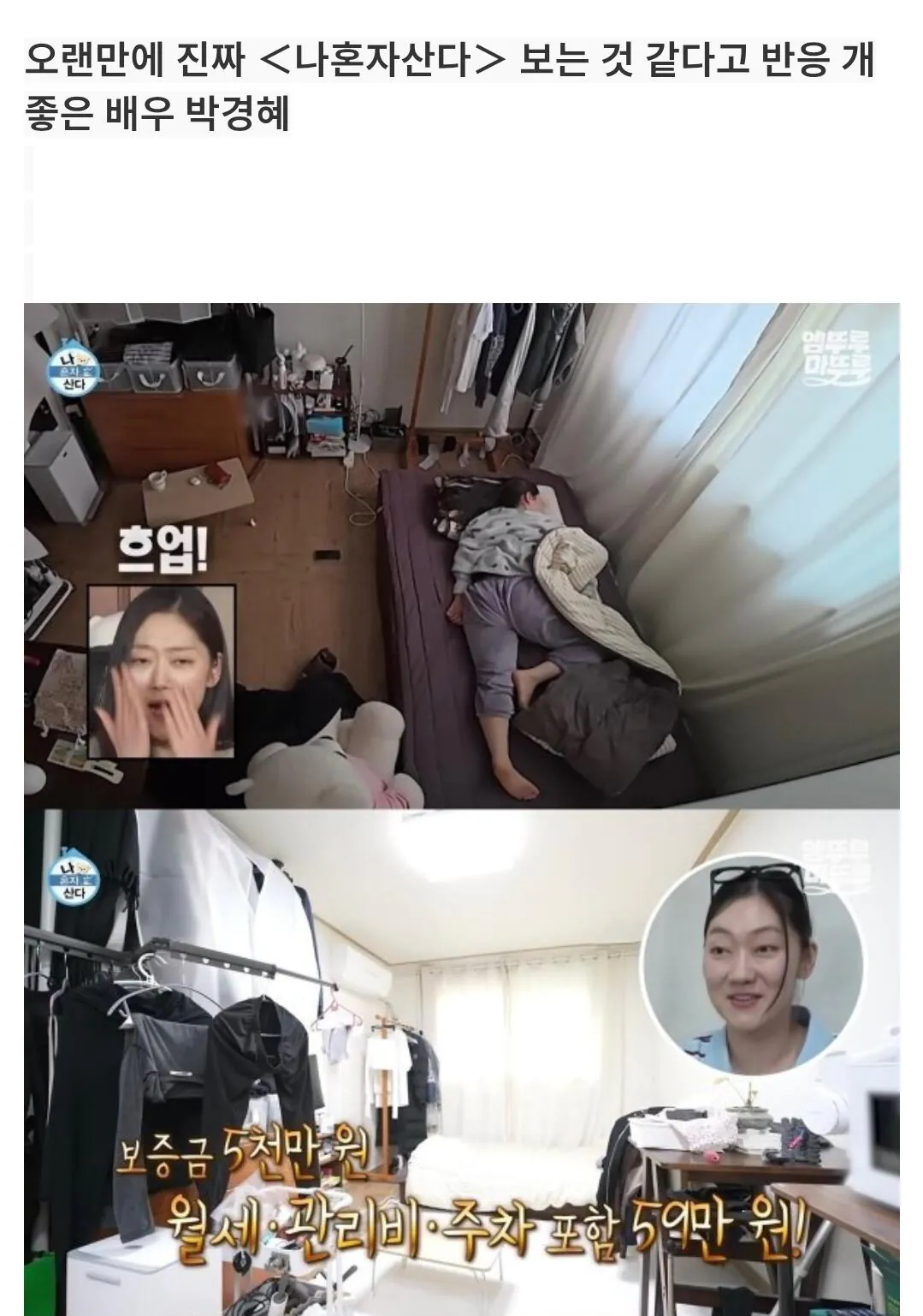 진짜 나혼자산다 보는것 같다고 반응좋은 배우 ㄷㄷ